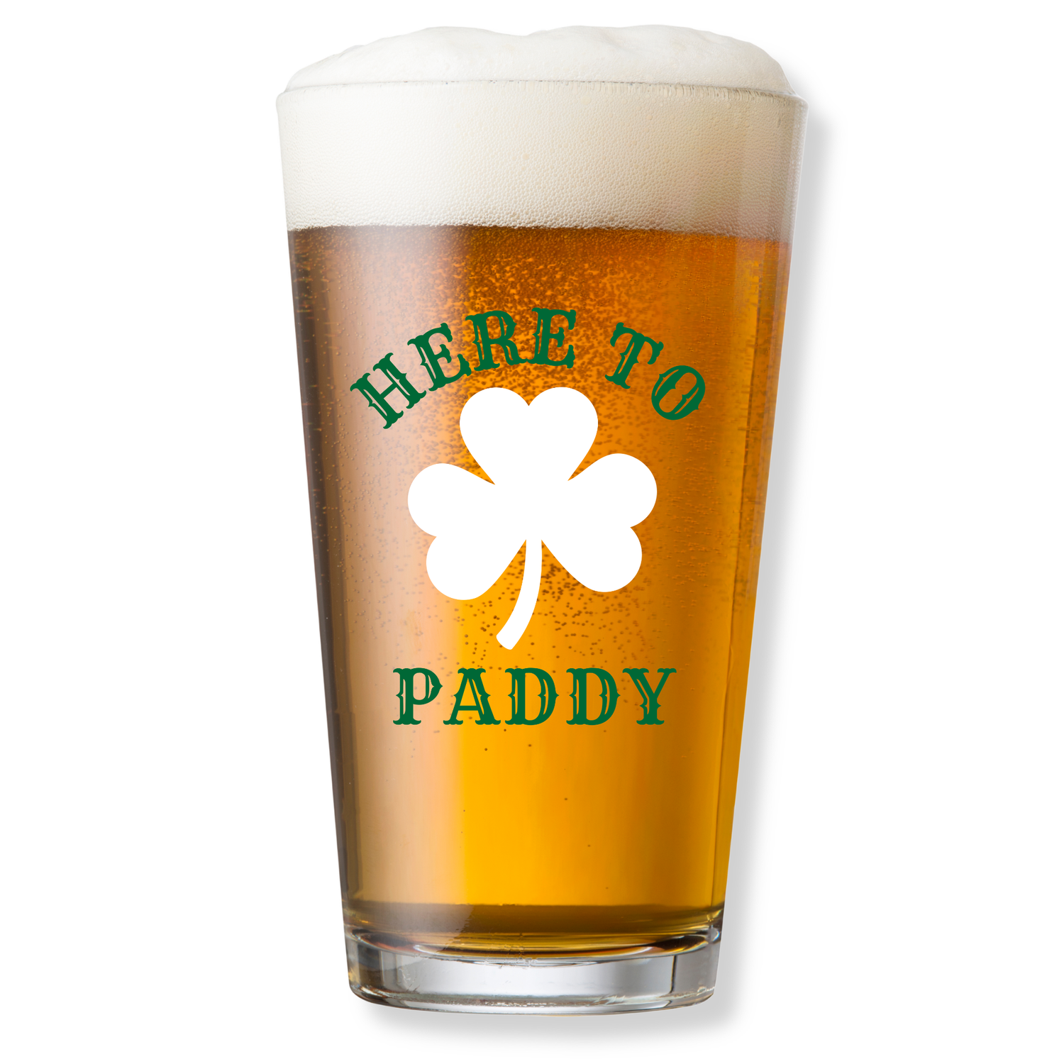 HERE TO PADDY PINT GLASS