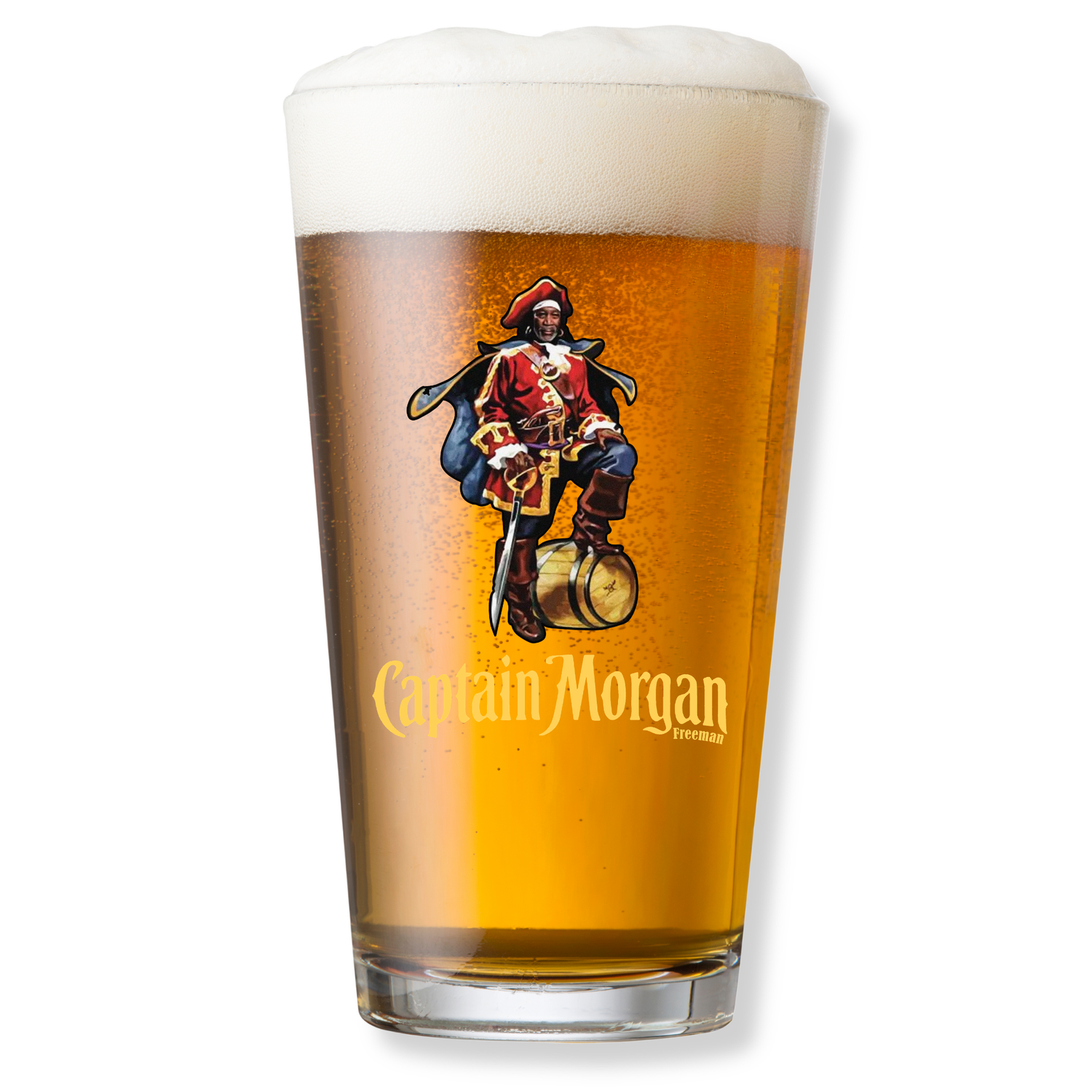 CAPTAIN MORGAN FREEMAN PINT GLASS
