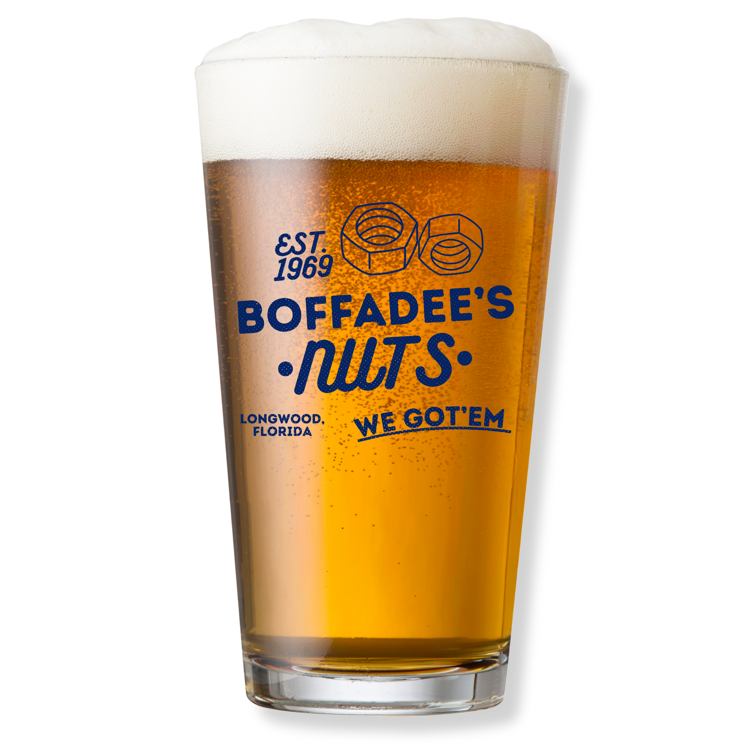 BOFADEE'S NUTS PINT GLASS