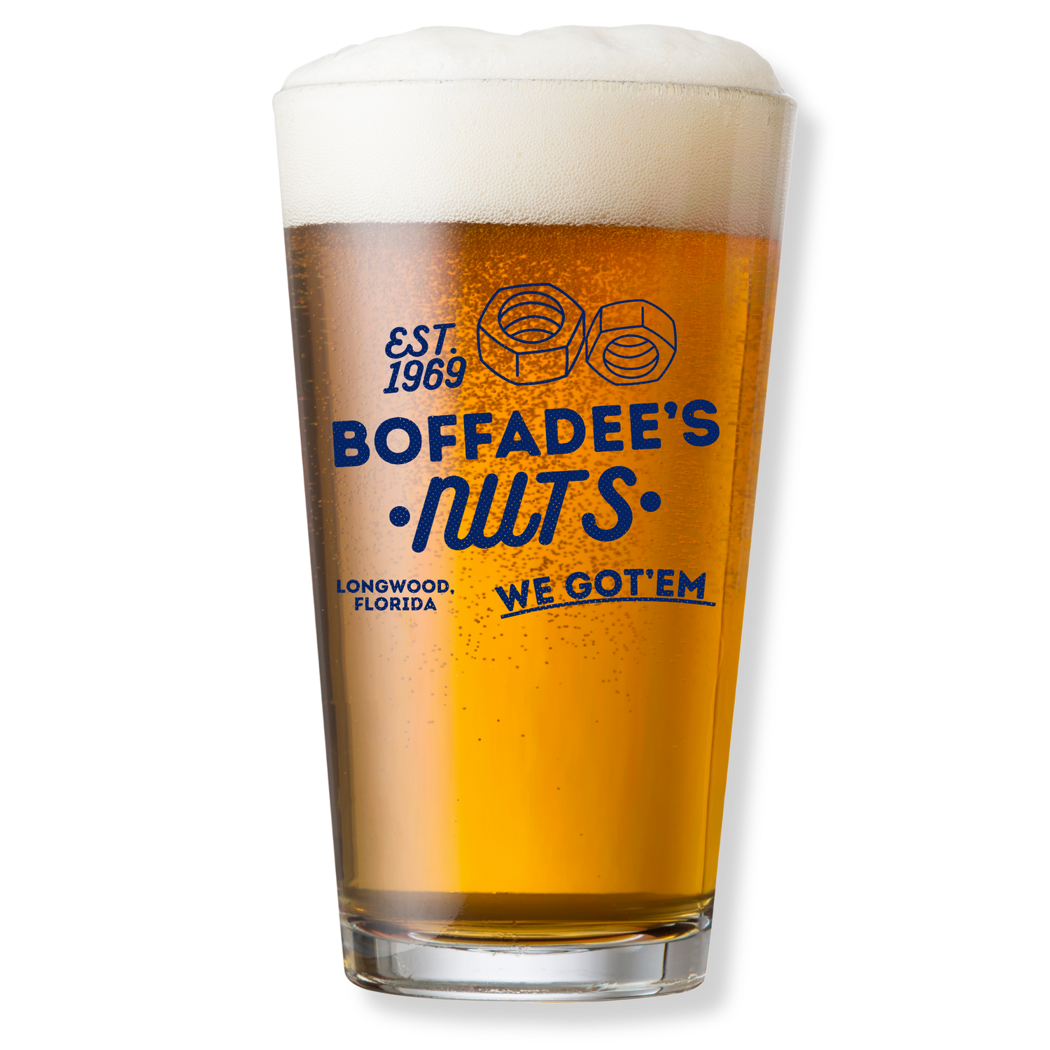 BOFADEE'S NUTS PINT GLASS