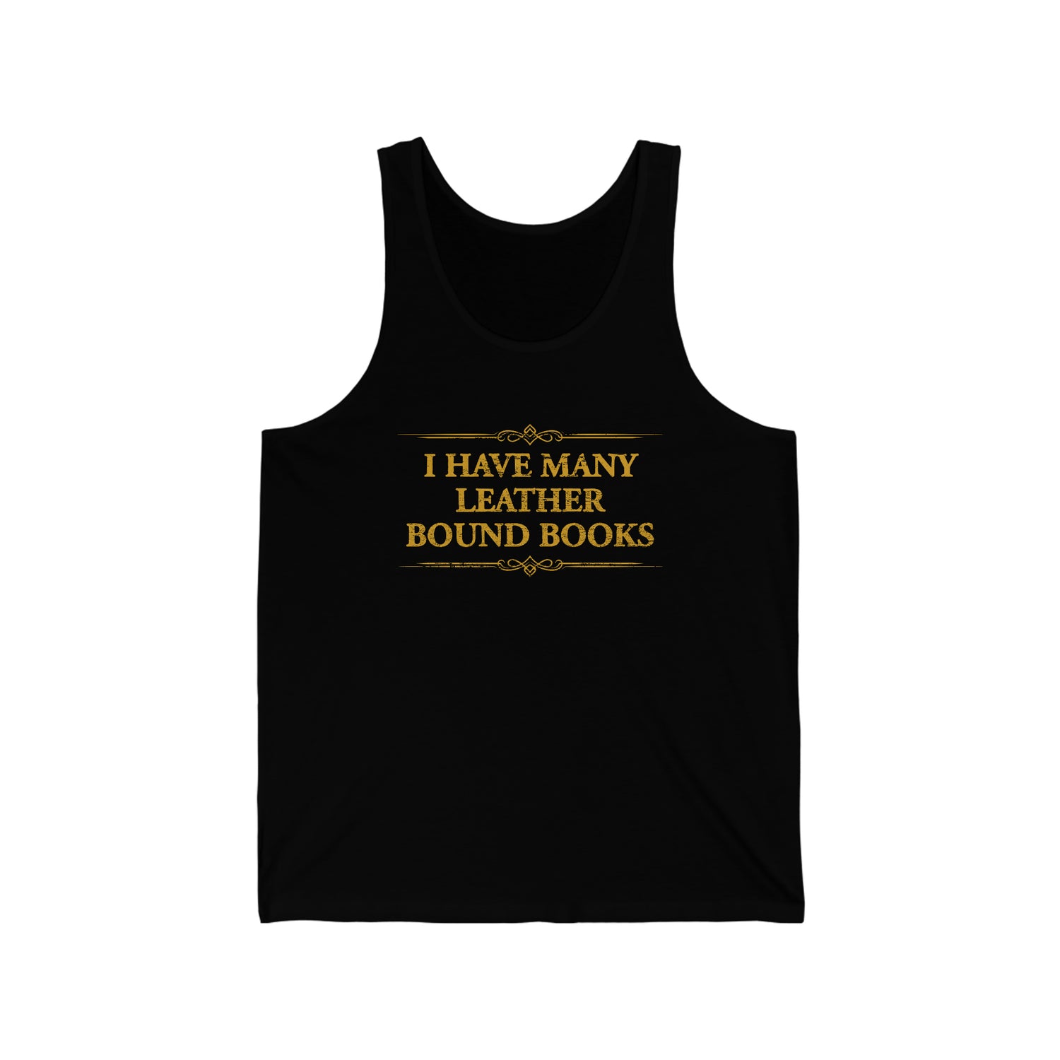 MANY LEATHER BOUND BOOKS UNISEX TANK