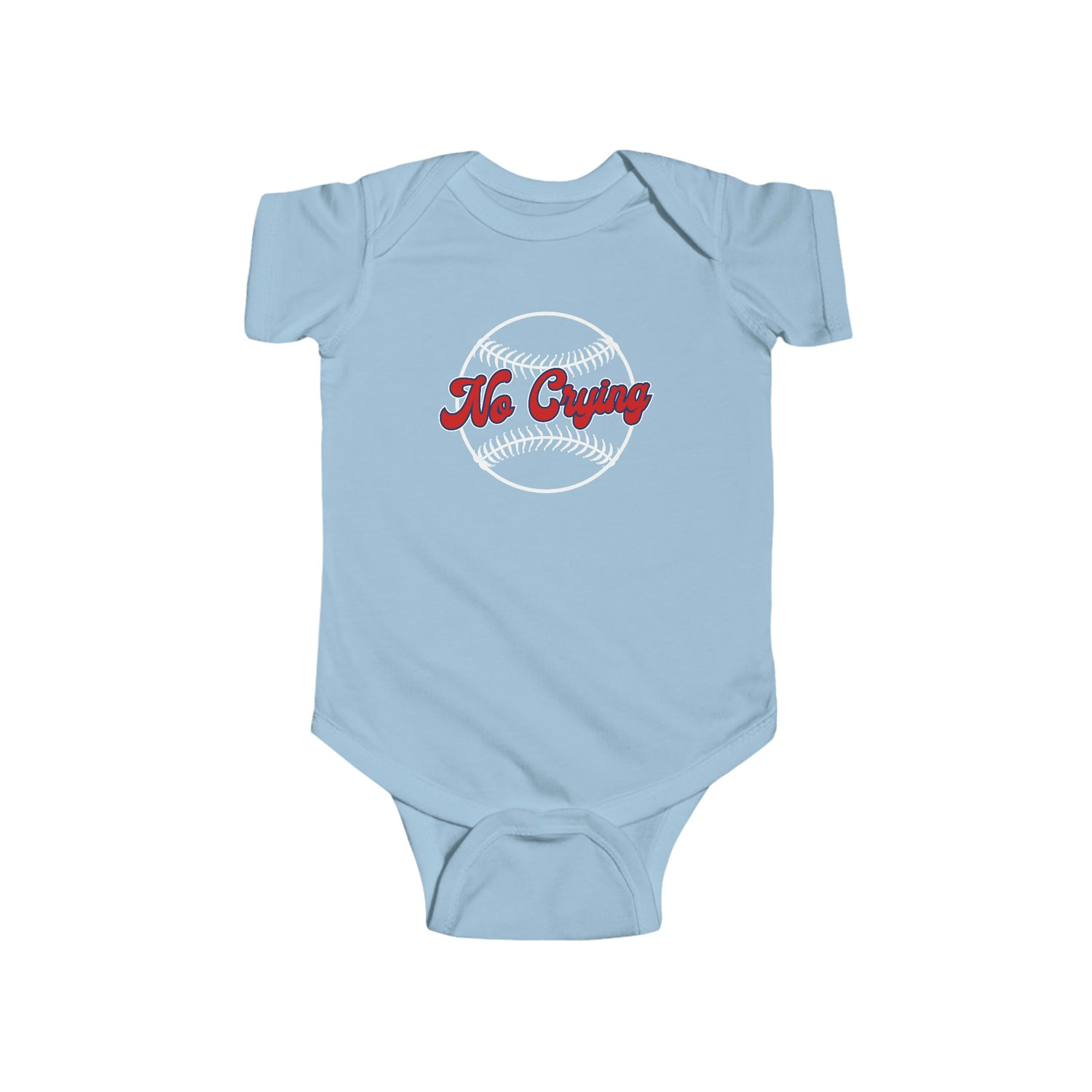 NO CRYING IN BASEBALL BABY BODYSUIT