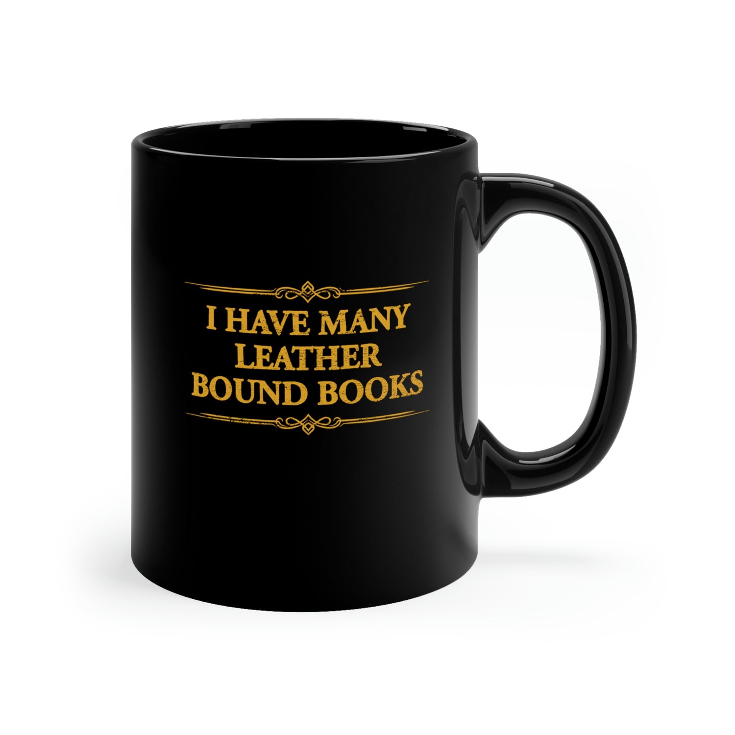MANY LEATHER BOUND BOOKS 11oz Mug
