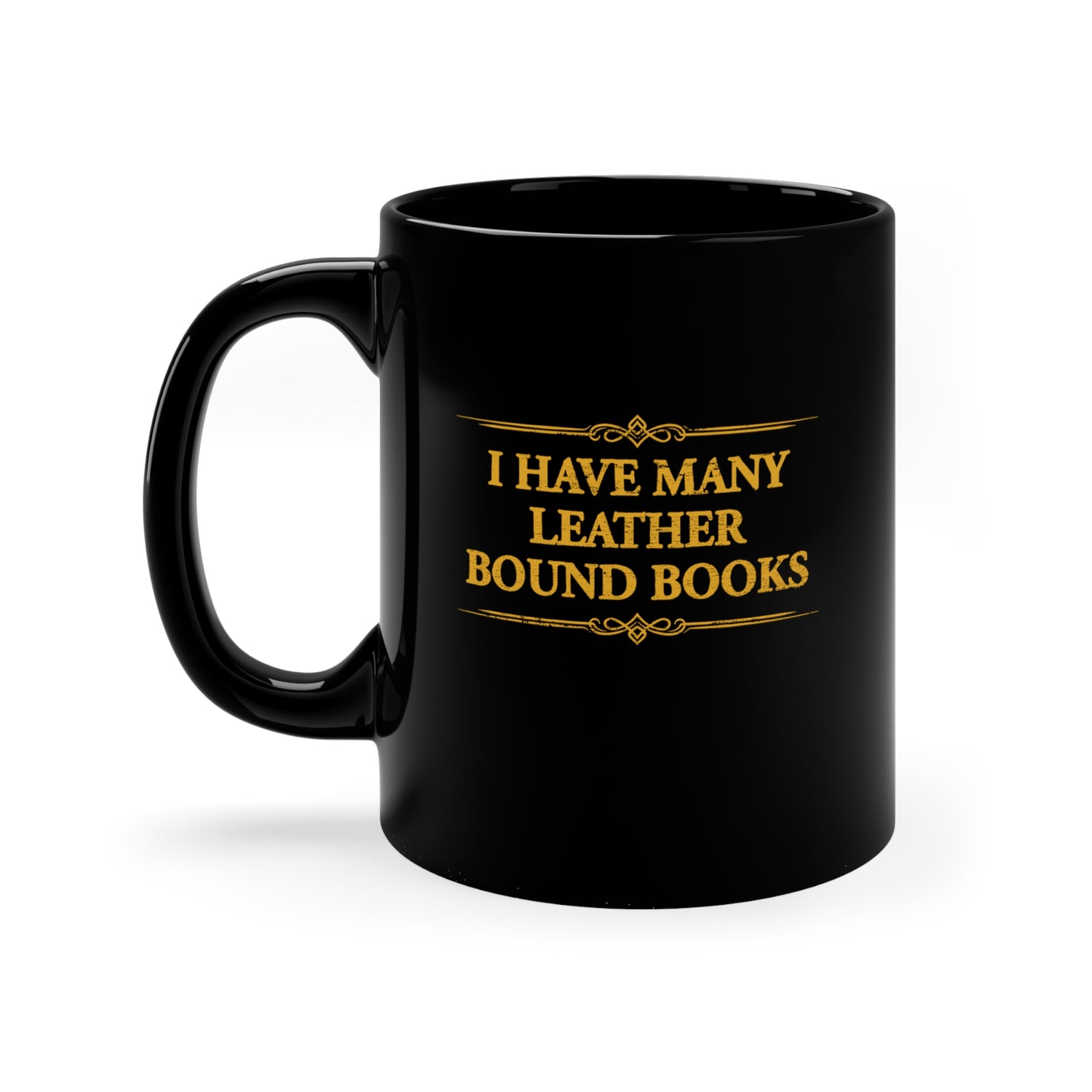 MANY LEATHER BOUND BOOKS 11oz Mug
