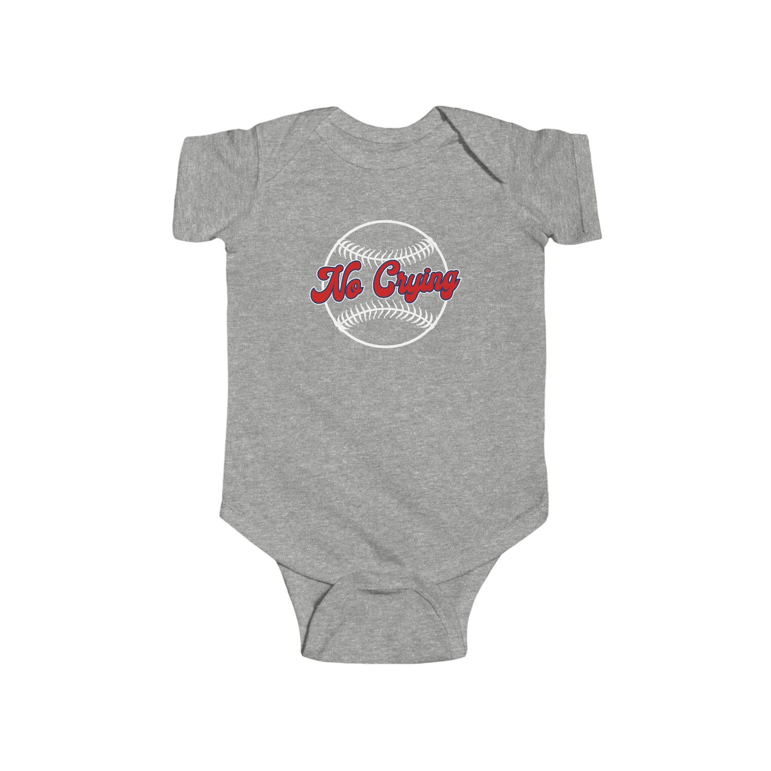 NO CRYING IN BASEBALL BABY BODYSUIT