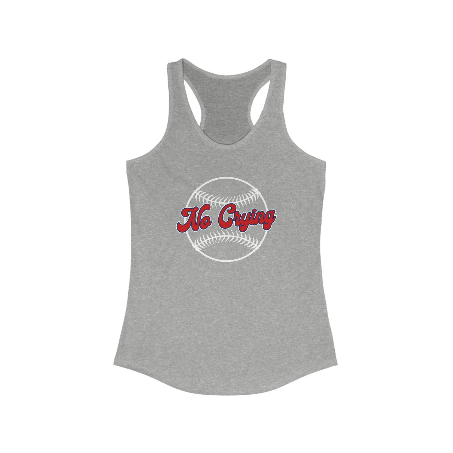 NO CRYING IN BASEBALL Women's Racerback Tank Top