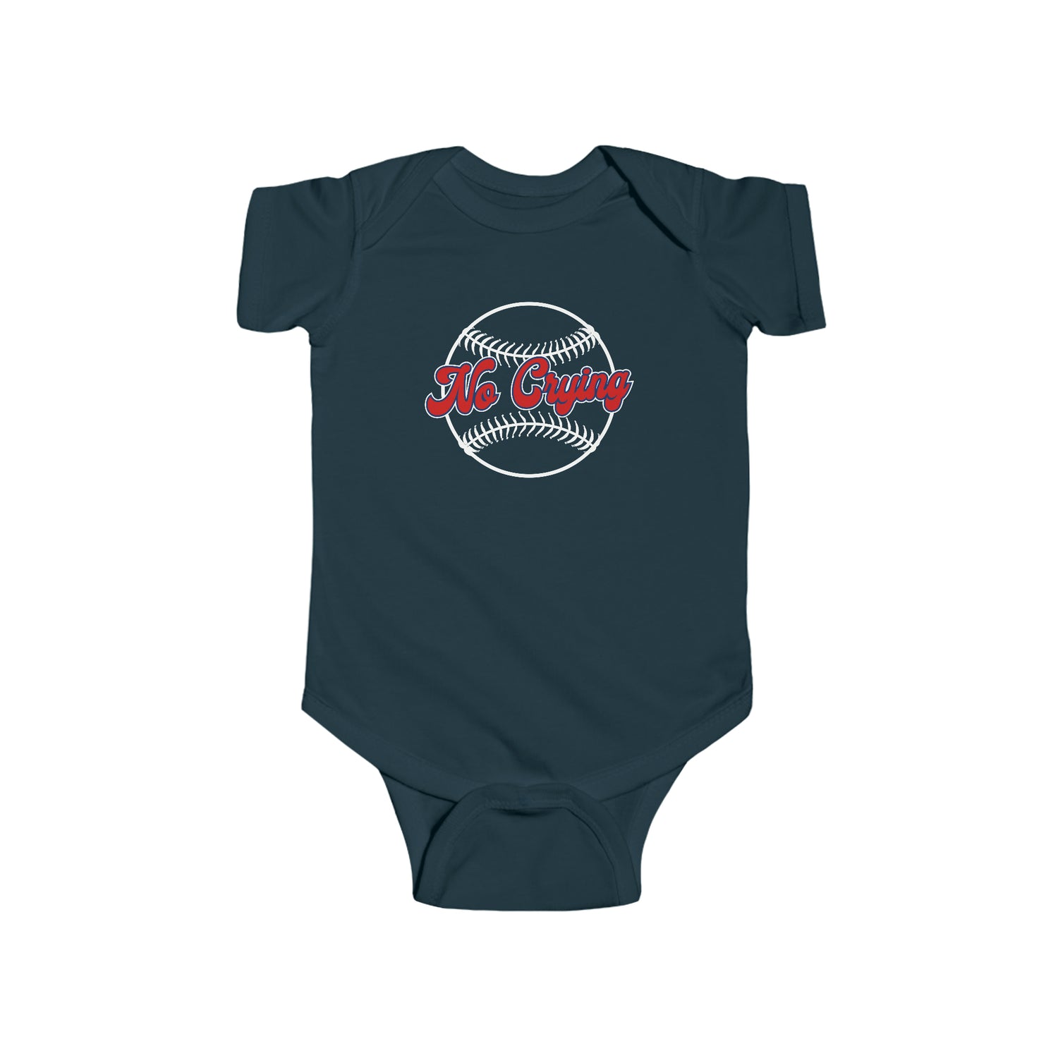 NO CRYING IN BASEBALL BABY BODYSUIT