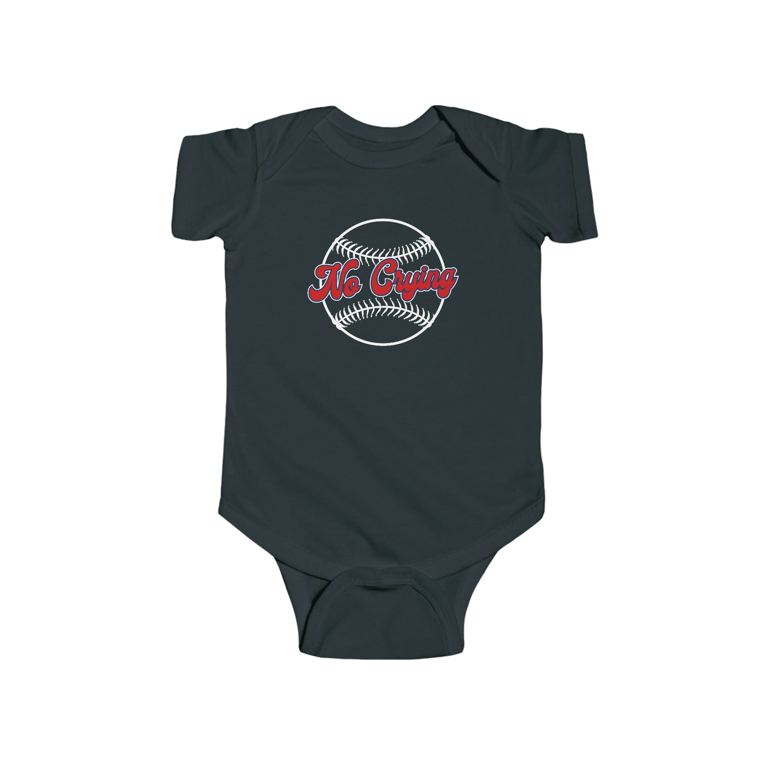 NO CRYING IN BASEBALL BABY BODYSUIT